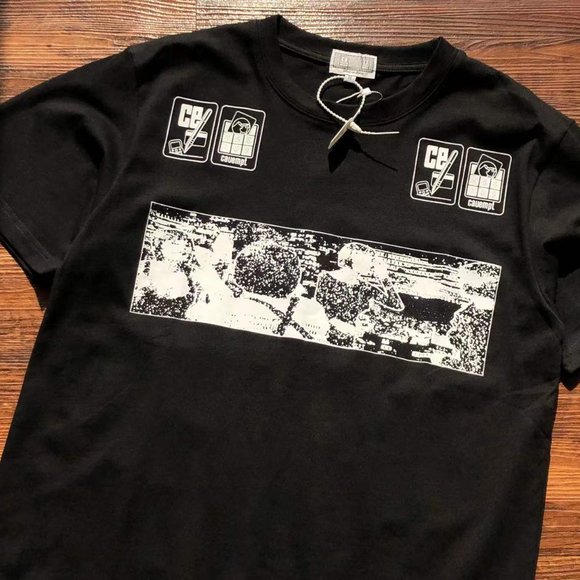 Cavermpt Black Short Sleeve Black and White Comic Color Printing - Picture 8 of 15